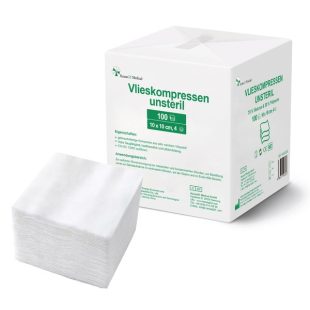 HansaGT Medical-Vlieskompressen unsteril 10cm x 10cm 4-fach