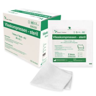 HansaGT Medical-Vlieskompressen steril-7.5cm x7. 5cm 4-fach