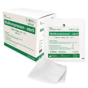 HansaGT Medical-Mullkompressen steril 7.5cm x 7.5cm 8 Lagen