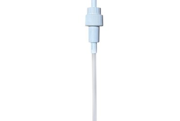 Dosierpumpe 4 ml weiß, DIN 25, Steigrohr montiert, Ges. Fl. 214 mm (für 1 L Flasche)
