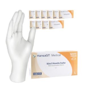 HansaGT Medical Nitril Handschuhe weiß, Gr. M