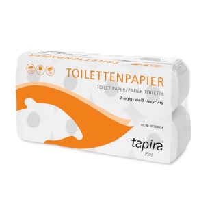Tapira „Plus“ Toiletten­papierToilettenpapier 2-lagig, 250 Blatt, RC.weiss, 8x8 Rollen/Pack