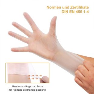 Vinyl Handschuhe transparent, Gr.