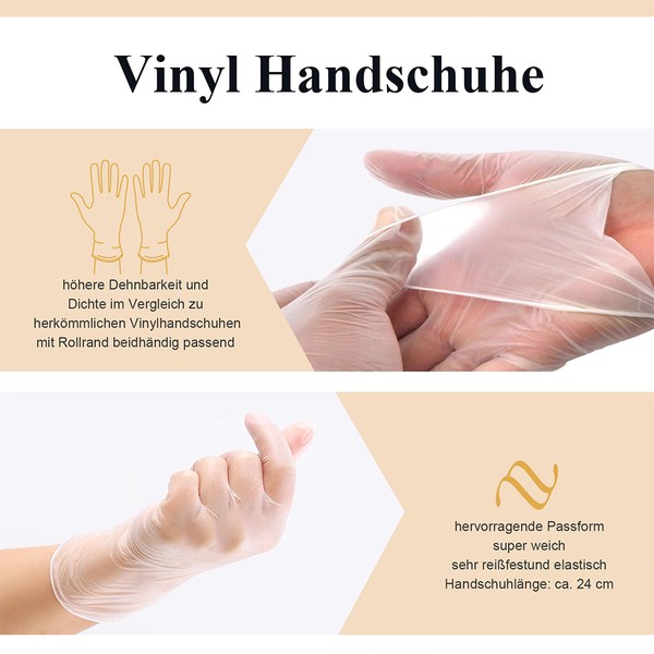 Vinyl Handschuhe transparent, Gr.