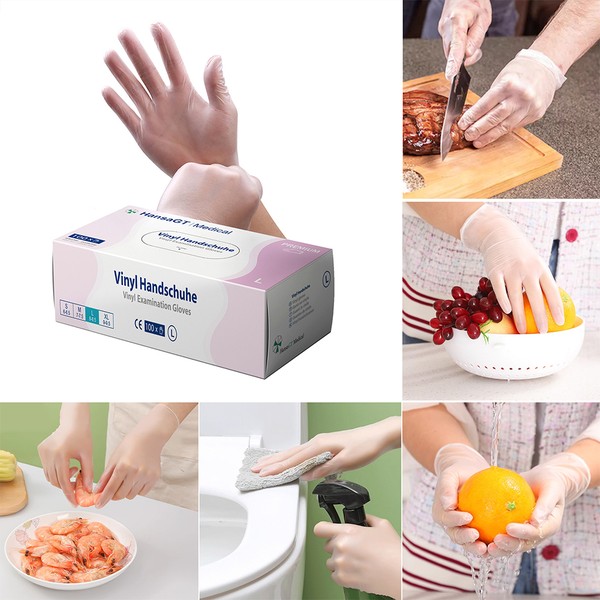 Vinyl Handschuhe transparent, Gr.