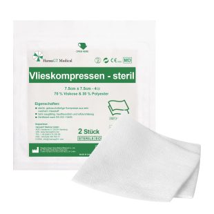 HansaGT Medical-Vlieskompressen steril-7.5cm x7. 5cm 4-fach